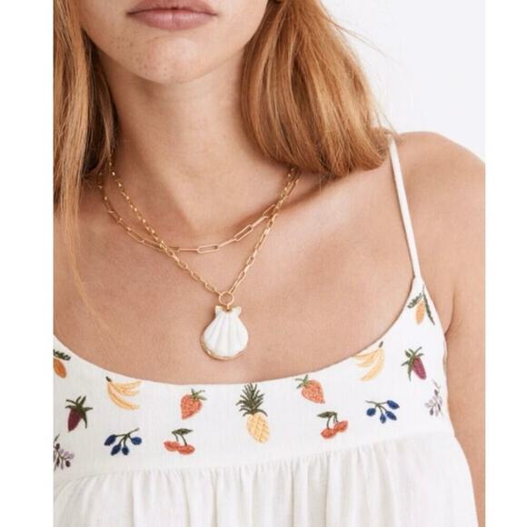 Madewell Fresca Fruit Embroidered Cami White Midi Dress Women’s Size Small - Picture 4 of 10